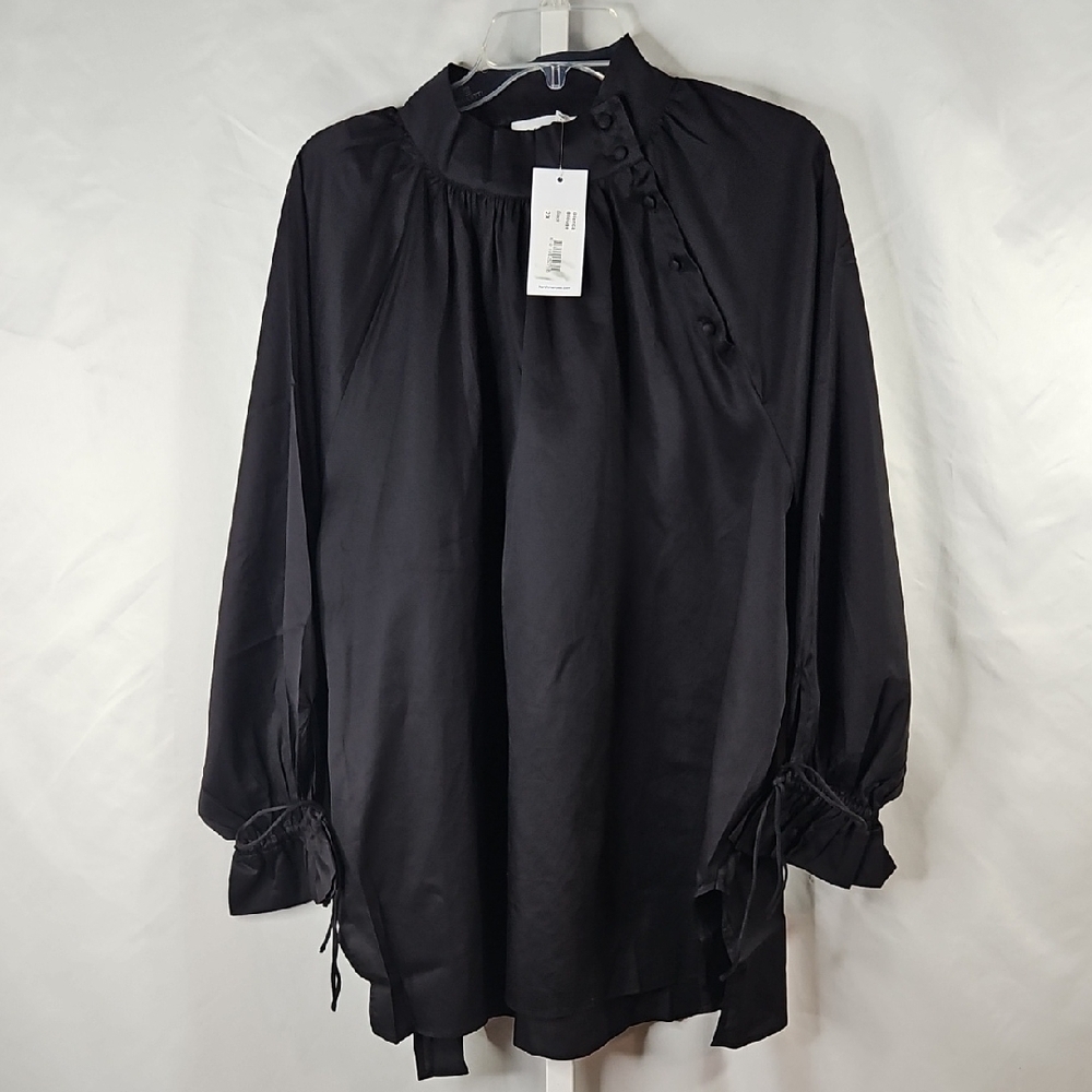 Harshman Black Bianca High Neck Women's Blouse Size 2X NWT